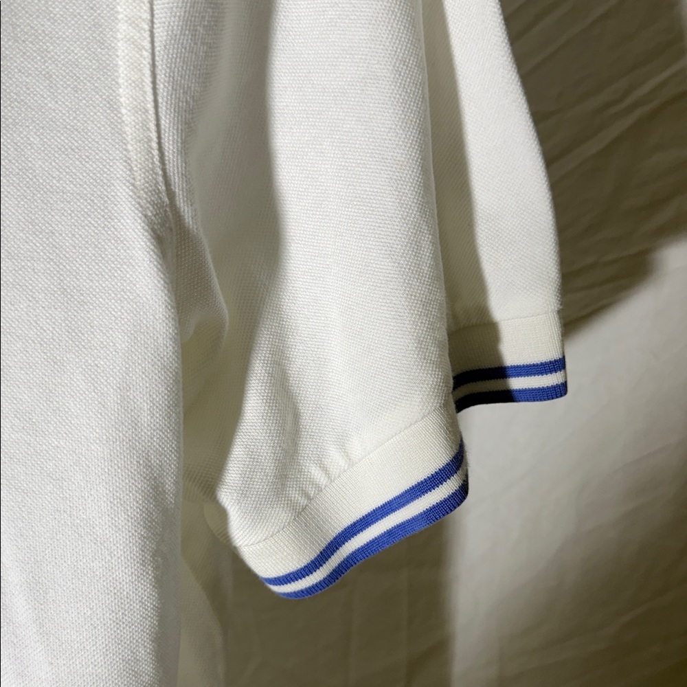 Southern Tide White Polo with Blue Stripe Trim - Picture 5 of 8